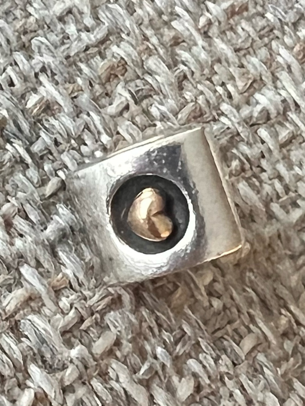 Pandora Sterling Silver & Gold Heart Accent Bead Charm